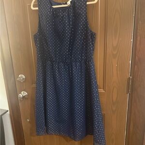 J. Crew Dark Blue Dress with Metallic Details